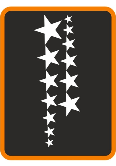 Sıralı Yıldız Oto Sticker 14'lü Beyaz 40 15 Cm