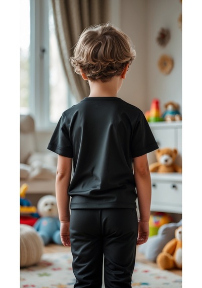Uyguntarz Çocuk Atatürk Tasarım Basklı Tshirt Eşofman Takımı Siyah