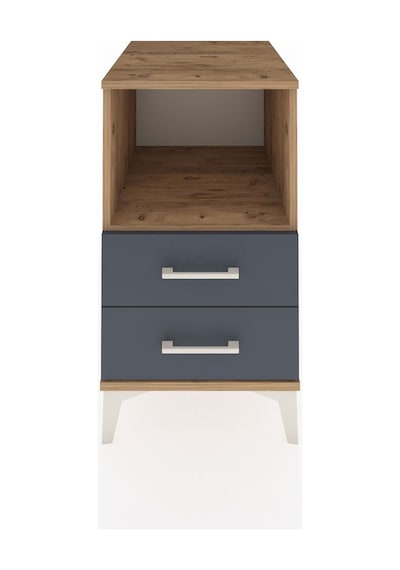 Kronos Komodin Tek Raflı 2 Çekmeceli 44x59x80 Çam-antrasit Çam