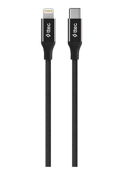 Ttec 2DK41 USB-C - Lightning Hızlı Şarj Kablosu 150 CM Alumicable Halat Kablo Siyah
