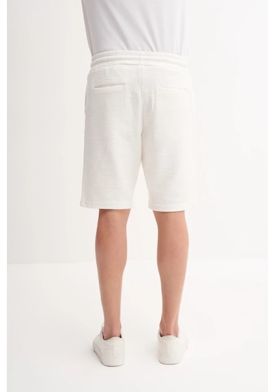 Cazador Jakarlı Regular Fit Örme Bermuda Şort 6073 Beyaz Beyaz