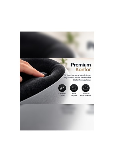 Ergonomik Hafızalı Sünger Boyun Yastığı Ayarlanabilir Tokalı, Seyahat Tipi Boyun Destek Yastığı - 931319752