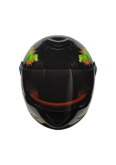 M201vr Dino Black Motosiklet Çocuk Kaskı Full Face Kids Kask Çok Renkli