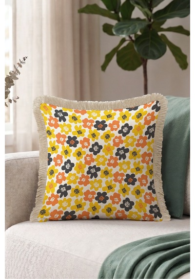 Retro Çiçek Papatya Saçaklı Yastık Kılıfı - Nostaljik Floral Hardal Vizon Püsküllü Kırlent Kılıfı Kadim Esinti Lime Retro Çiçek Papatya Saçaklı Yastık Kılıfı - Nostaljik Floral Hardal Vizon Püsküllü Kırlent Kılıfı Kadim Esinti Lime
