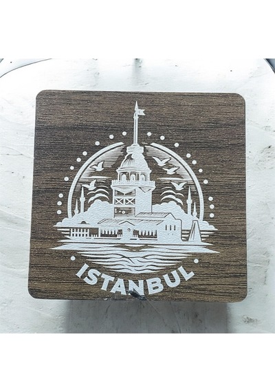 6 Lı Mdf Bardak Altlığı Dekoratif Ecceca1003 Karışık