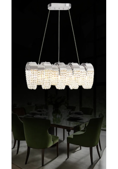 Mirella Yemek Masası Taşlı Avize 7226-p34-9x-dt Krom