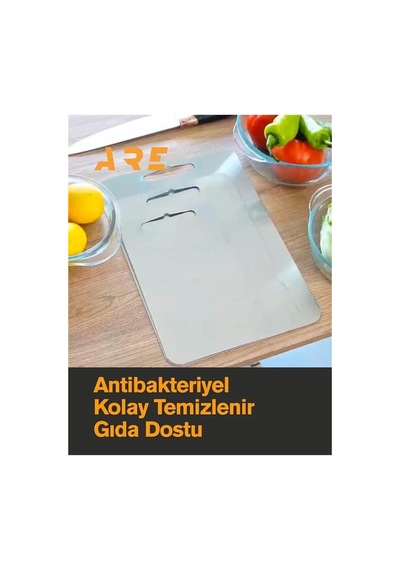 3'lü Paslanmaz Çelik Kesme Doğrama Tahtası Seti Gıda Temasına Uygun, Çok Renkli
