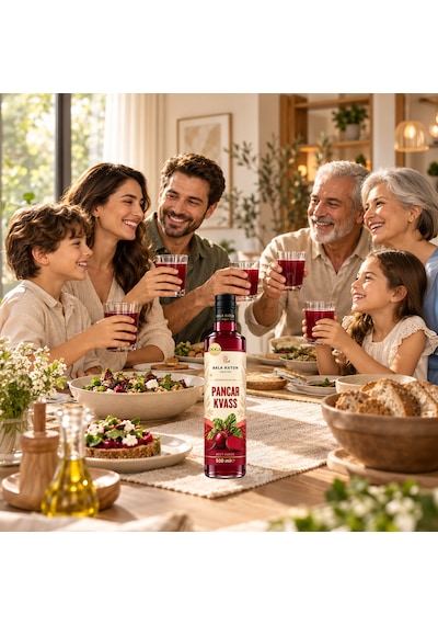 Bala Hatun Pancar Kvass 8 x 300 ML - Kefir Altı Suyu İle Mayalama - Doğal Fermente 8li Pet Şişe