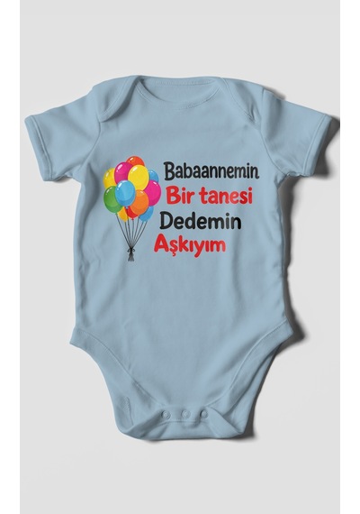 Morivokids Babaanneye Ve Dedeye Özel Kısa Kollu Bebek Body %100 Pamuk Zbn161-kk Bebe Mavisi