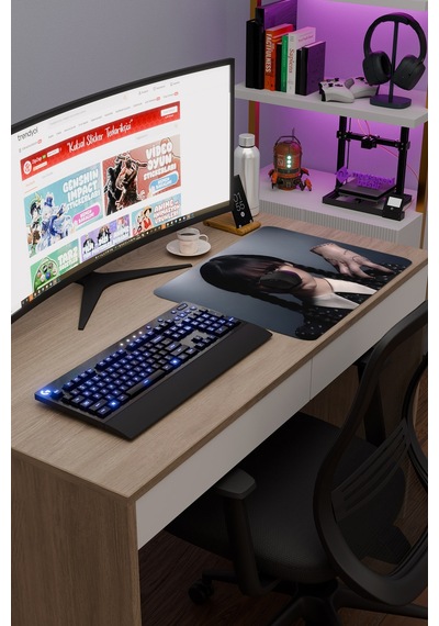 Wednesday 2 V4 48x40 Xl Gaming Kauçuk Kaymaz Taban Mouse Pad Fare Altlığı