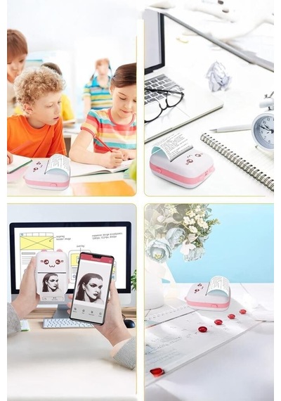 Premium Hediyelik Pratik Fotoğraf Yazıcı Termal C9 Pembe Diğer