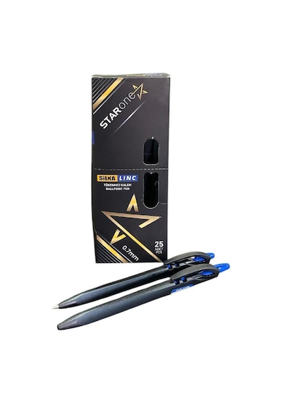 Silka Linc Starone Tükenmez Kalem 0.7 Mm Mavi 25 Adet Mavi