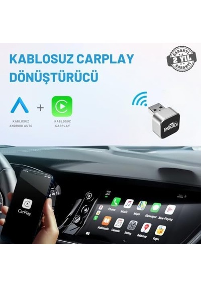 2in1 Kablosuz Carplay Ve Android Auto Adaptörü Emt-001