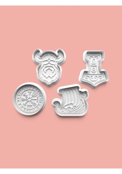 Viking Kurabiye Kalıbı Ve Şeker Hamuru Kalıbı 4'lü Set
