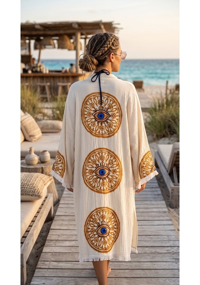 Brandsmiths Mandala Eye Kimono Sarı