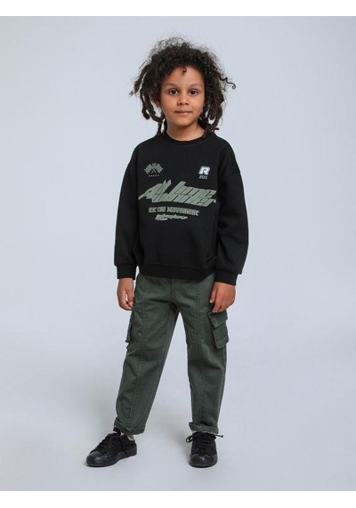 Jack Lions Erkek Bebek Race Temalı Sweatshirt-14252 Siyah