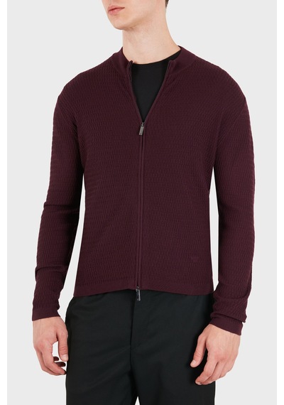 Emporio Armani Logolu % 100 Yün Regular Fit Bisiklet Yaka Hırka Erkek Hırka Em006315 Af27831 Fa039 Kahve