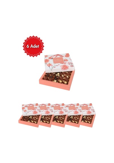 Bolçi Flower Kutu Spesiyal Çikolata 350 Gr - 6 Lı Avantaj Paketi Hediye Seti