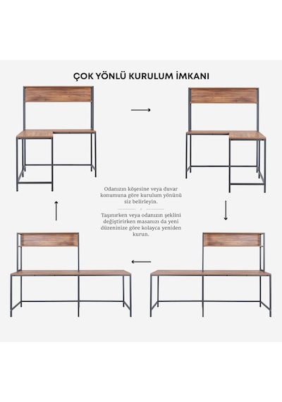 Sehpol L Çalışma Masası 140x120x75 Cm Sağ Sol Yönlü Antrasit - Richmond Sehpol L Çalışma Masası 140x120x75 Cm Sağ Sol Yönlü Antrasit - Richmond