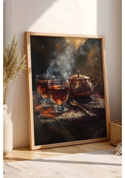 Premium Bakır Demlik Ramazan Özel Çerçeveli Tablo - Otantik Çay Ocağı Ve Manevi Şark Köşesi Dekoru Kayın Premium Bakır Demlik Ramazan Özel Çerçeveli Tablo - Otantik Çay Ocağı Ve Manevi Şark Köşesi Dekoru Kayın