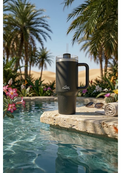Any Morning Vaha 1200 Ml Üç Kademe Çevirmeli Kapaklı Çift Katman Çelik Termos Mug Siyah Sı2440217 Siyah