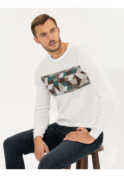 Pierre Cardin Erkek Ekru Triko Kazak 50261161-vr019 Ekru