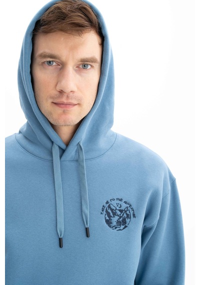 AR-MA Arma Şardonlu 3 İplik Erkek Relax Fit Kanguru Cepli Kapşonlu Sweatshirt 001