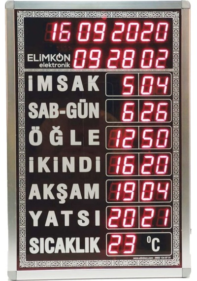 Elimkon Kumandalı Büyük Camii İmsakiye Gümüş