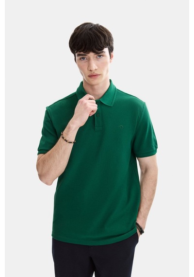 Backandbond Yeşil Regular Fit Örme Polo Yaka Tişört
