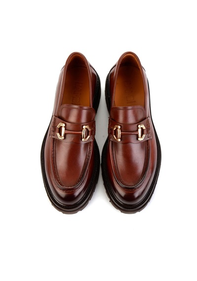 Bambi Kahve Hakiki Deri Erkek Loafer Ayakkabı E01901149441 Kahve