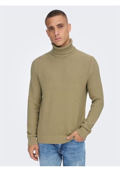 Only & Sons Onstuck 7 Roll Neck Knit Erkek Bej Kazak - 22022595