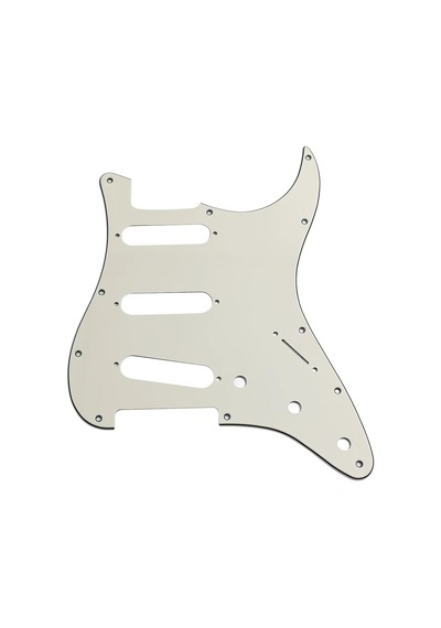 Stratocaster St Kasa Elektro Gitar Pickguard 3 Katmanlı 11 Delikli Düz Beyaz