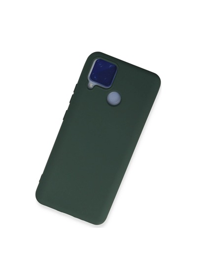 Newface - 595 - Realme C15 Kılıf Nano İçi Kadife Silikon - - Csmo-tex - Koyu Yeşil