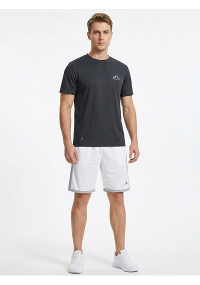 Orendahill Erkek Spor Şort Hızlı Kuruyan Esnek Regular Fit Gym Cepli Yan Çizgi Detaylı Activewear Beyaz