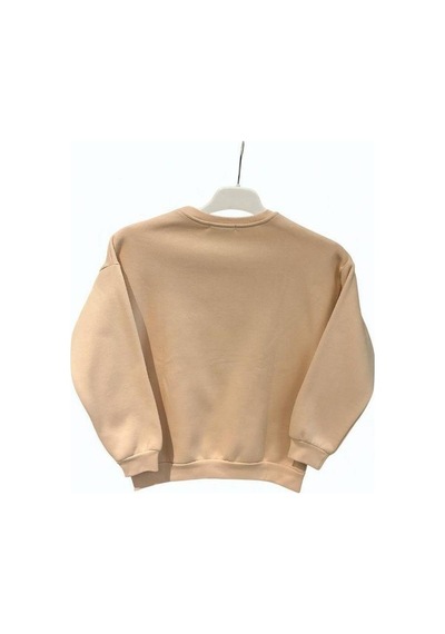 Cantoy Erkek Çocuk İçi Şardonlu Baskılı Sweatshirt-15198 Bej