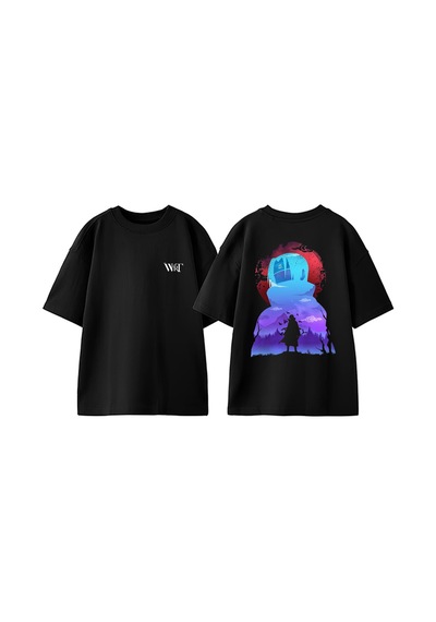 Thewert Uchiha Itachi 11 Tasarım Sırt Baskılı Pamuk Siyah Oversize T-shirt