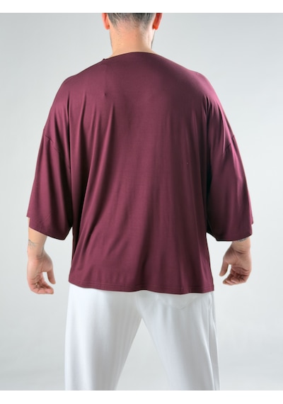 Cocopelli Fakir Kol Bordo Oversize Viscon T-shirt Coc3025