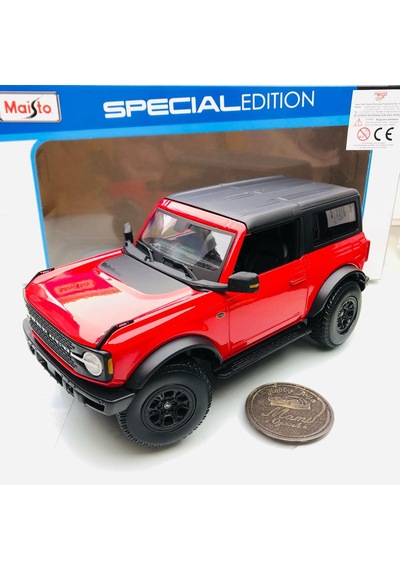 2021 Ford Bronco Wildtrak Red / Black 1 18 Ölçek Maisto Marka