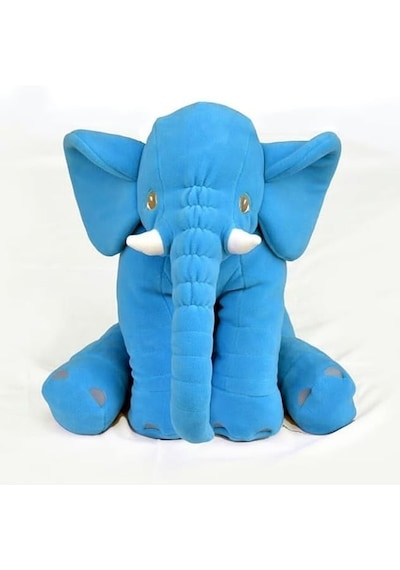 Büyük Uyku Arkadaşım Peluş Yumuşak Fil Mavi - 60 Cm
