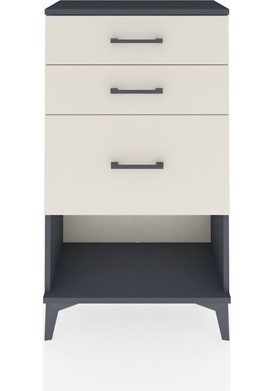 Arges Komodin 3 Çekmeceli 60x30x106 Antrasit-aytaşı Antrasit