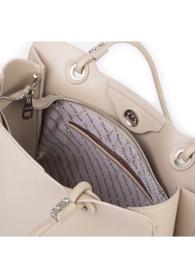 Nas Bag Kadın Sade Şık Zamansız Omuz Çantası 32x22 Cm Kum Kum - Bej