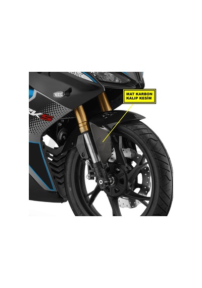 Qjmotor Rks Srk125r Ön Çamurluk Sağ Sol Mat Karbon Sticker Kaplama Etiket Modeli