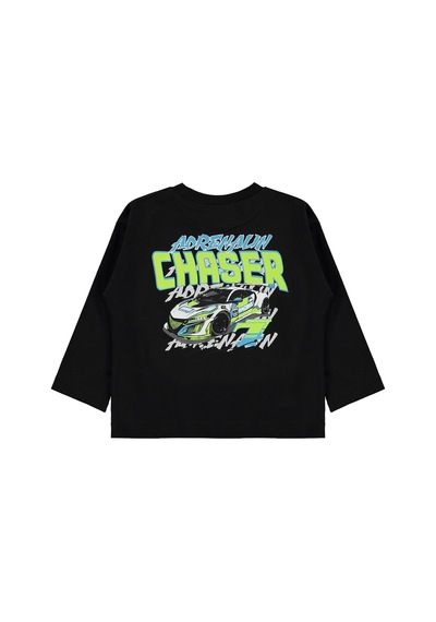 Civil Boys Chaser Araba Baskılı 2-5 Yaş Sweatshirt Km - Siyah