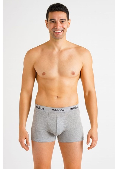 Enmodaiçgiyim 5'li Paket Gri Erkek Boxer Pamuklu Likralı, Rahat İç Giyim