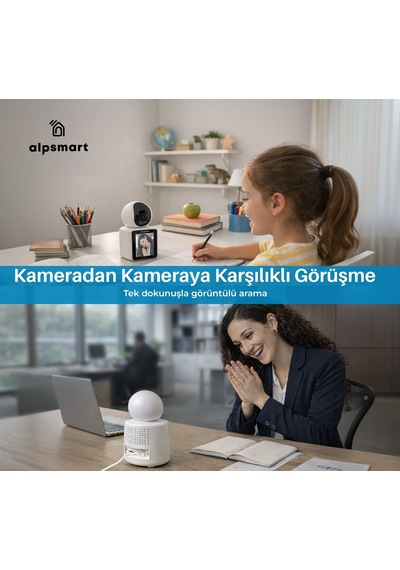 Alpsmart As670 Akıllı Wifi Güvenlik Kamerası Kendinden Ekranlı...