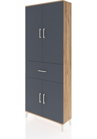 Arges Dolap 4 Raflı Tek Çekmeceli 4 Kapaklı 88x30x221 Çam-ant... Çam