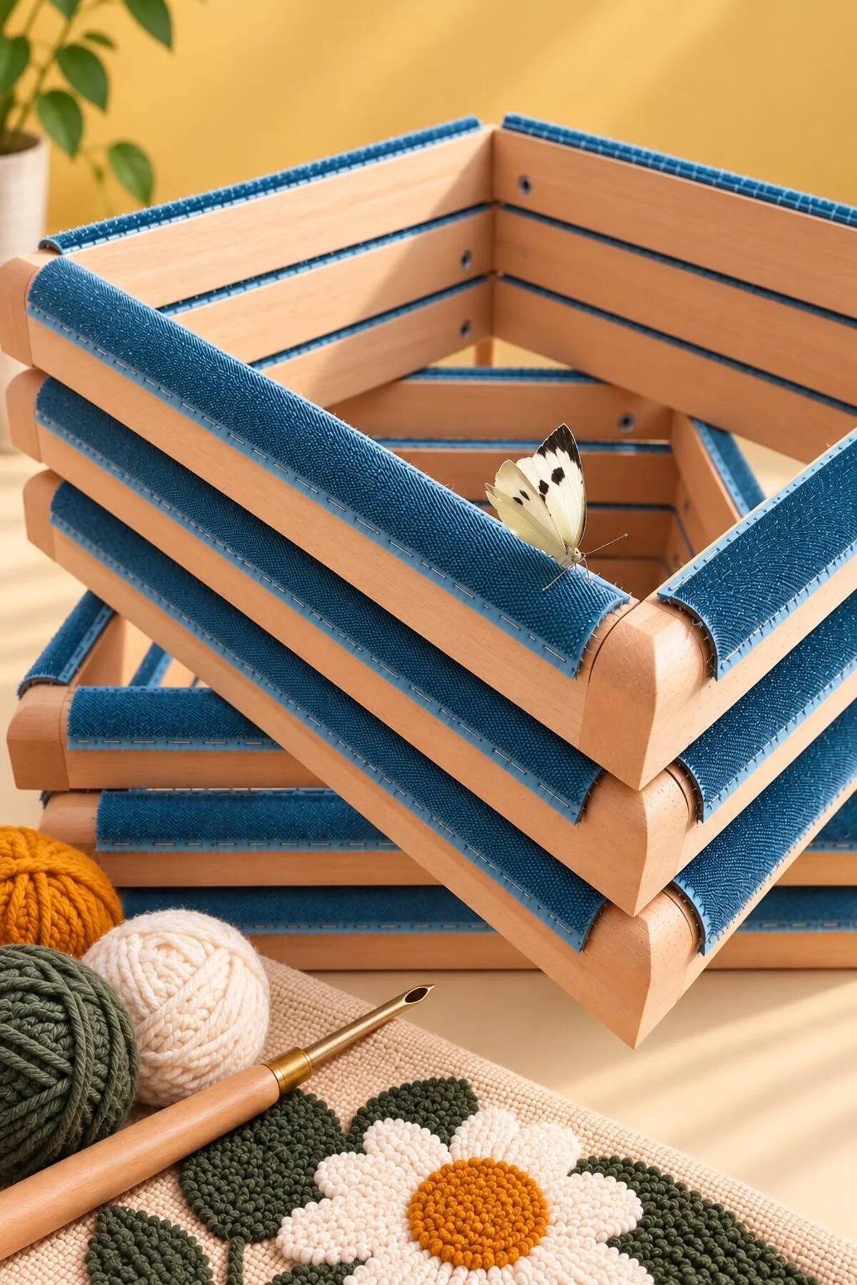 30x30 Cm Kombinasyon Özellikli Punch Ve Tüm Nakışlara Uygun İğneli/telli Ahşap Kasnak Kılıf Hediye 0