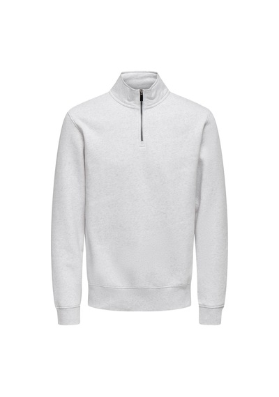 Only & Sons Onsceres Half Zıp Sweat Noos Erkek Gray Sweatshirt - 22019055 Gri