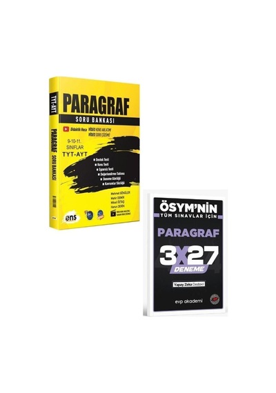 2027 Ens 2027 Tyt Ayt Paragraf Soru Bankası+ Evp Akademi Paragraf