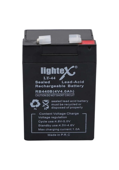 Lightex Lt-44 4v 4.0ah Işıldak Fener Aküsü Çok Renkli